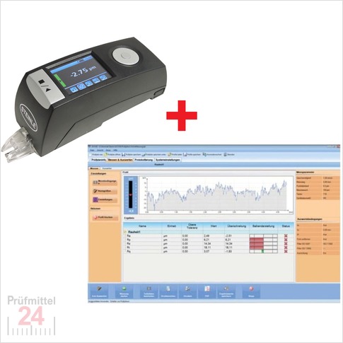 STEINLE 9350 Mobiles Rauheitsmessgerät RM5 im SET
Taster 2 µ/90 Grad mit Messbereich +/- 100 µm
inkl. Werks-Kalibrierschein rückführbar auf DKD / DAkkS Normal
inkl. HOMMEL-ETAMIC Software EVOVIS mobile light